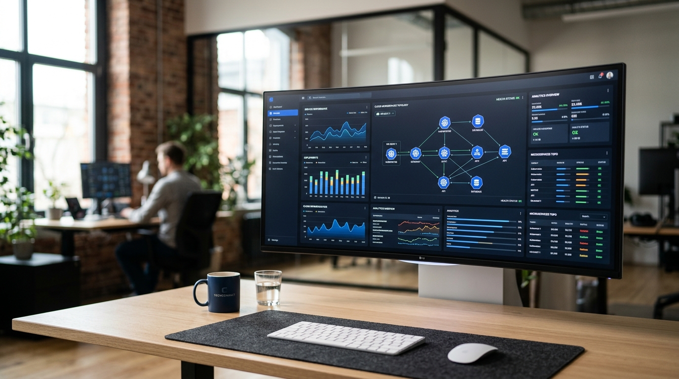 Enterprise service portal web architecture and cloud microservices dashboard engineered by Industrus Tech